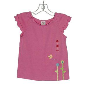 NWT Gymboree Girls 4T Blouse Top Pink Flutter Sleeve Blouse Top Shirt NEW